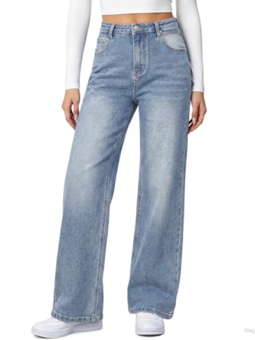 Baggy Wide Leg Jeans for Women High Waisted Trendy Denim Pants Boyfriend Style